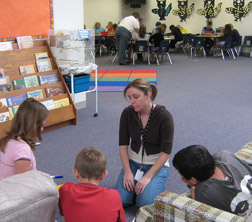 Kaylee and Sue working with small groups