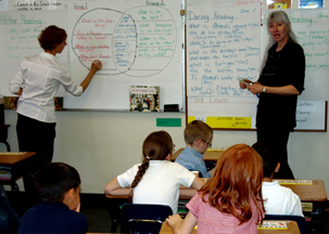 Photograph of Gigi and Judi team teaching