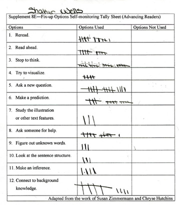 Fix-up Options Self-monitoringTally Sheet