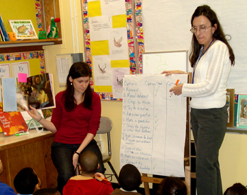 Photograph of Carolyn and Pauline team teaching.