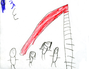 Marissa's drawing of the swings