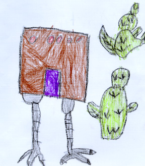 This is a drawing of the roadrunner-legged hut.