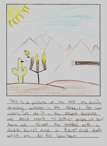 M.A.'s artwork and writing