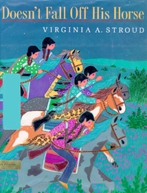 This book jacket shows the Kiowa children riding to the enemy village.