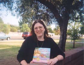 Elizabeth outside Cragin holding Dustylocks
