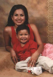 The is a photograph of Eva and her son Oscar.