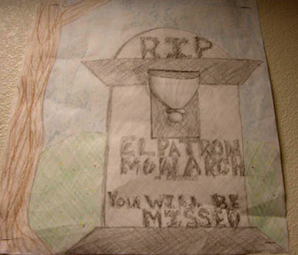 Hawk's tombstone drawing