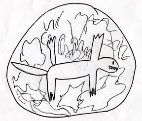This is Jessica's drawing of lizard salad.