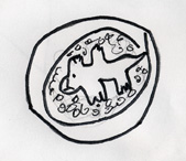 This is Gary's drawing of Lizard Pizza.