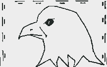 The line drawing shows an eagle in profile.