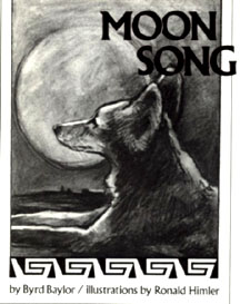 Coyote resting in the light of the moon.
