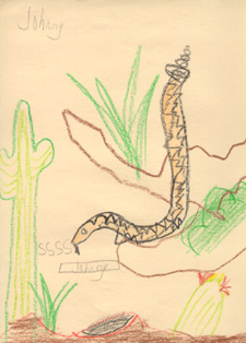 Johny the snake is preparing for dinner.