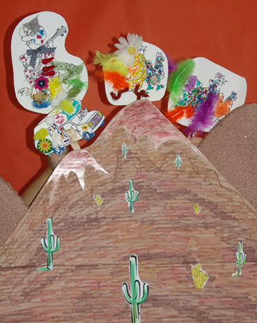 4 puppets over the mountain