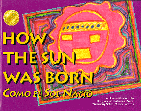 The book jacket shows a bright sun on a Huichol Indian yarn design.
