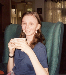 Picture of Tracy drinking tea