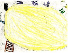 This is Steven's drawing of the moon.