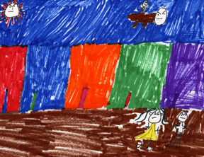 This picture shows two unhappy kids.