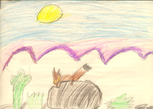 Melissa's coyote  with a hankerchief.