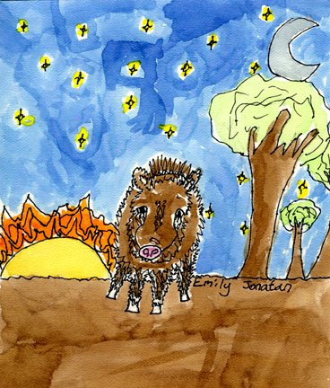 Emily's javelina painting